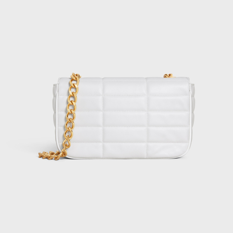 CHAIN SHOULDER BAG MATELASSE MONOCHROME CELINE IN QUILTED CALFSKIN ARCTIC WHITE - Image 3